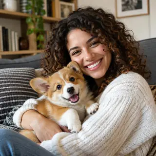 Juliana Prado con su perro